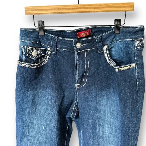 One5one Womens Dark Stretch Denim Jeans Sz 14 - Picture 4 of 14